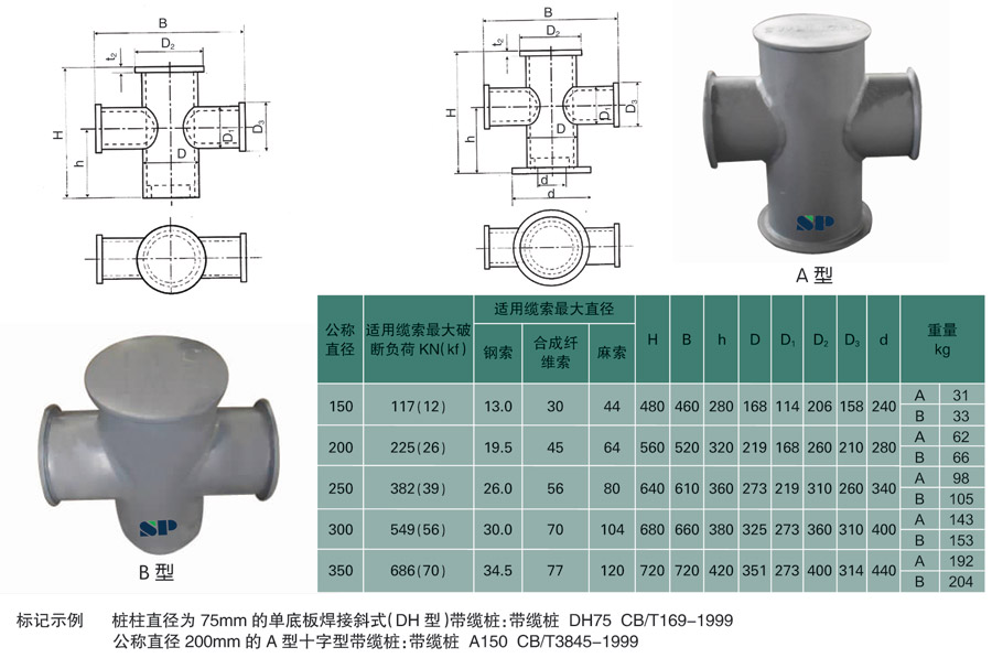 船用十字型缆桩